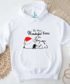 Xmas Santa Snoopy sleep the most Wonderful time of the year t shirt