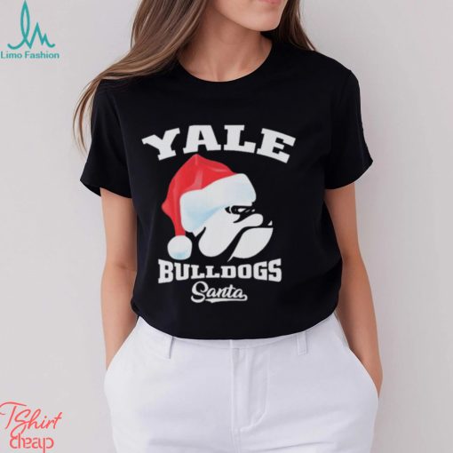 Yale Bulldogs Football Santa Hat Christmas T shirt