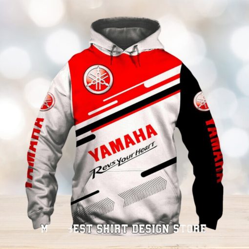 Yamaha Motorcycles White Red Pullover Hoodie