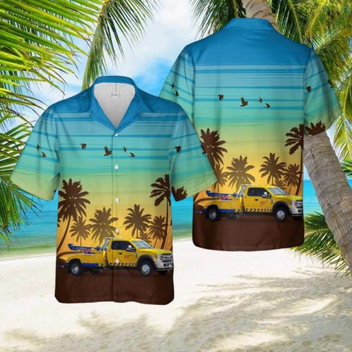 Yellow Dodge Ram Tow Truck 3D All Over Printed Hawaiian Shirt