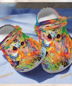 Yorkshire Terrier Puppy Lover Portrait Crocs, Painted Yorkshire Clogs