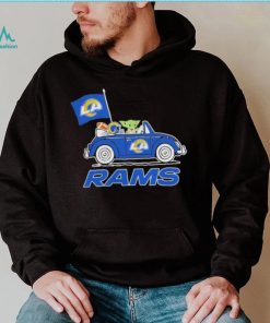 aby Yoda Drive A Car Los Angeles Rams Football Flag Logo Shirt