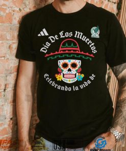 adidas Adult Mexico 2024 Day of the Dead Skull Black Shirt