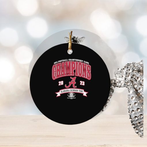 alabama crimson tide blue win georgia 2023 sec football conference champions ornament Circle