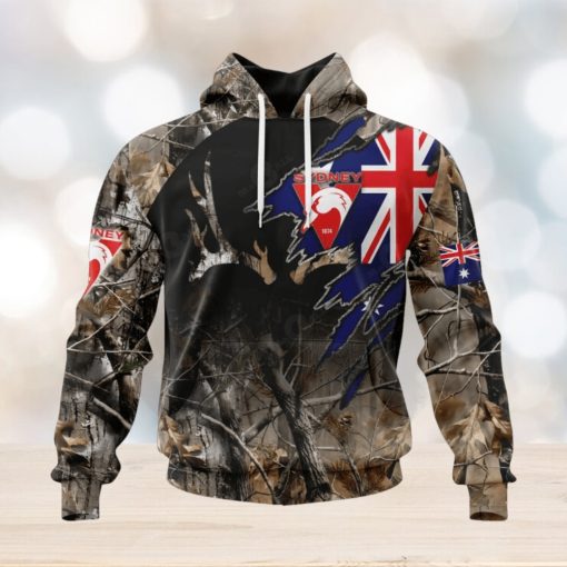 hot personalized afl sydney swans special camo realtree hunting hoodie sweatshirt