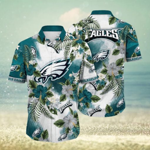 nfl philadelphia eagles hawaii shirt flower trendy floral tops lm3ki