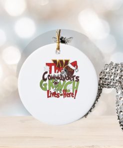 the commanders grinch lives here christmas ornament Circle