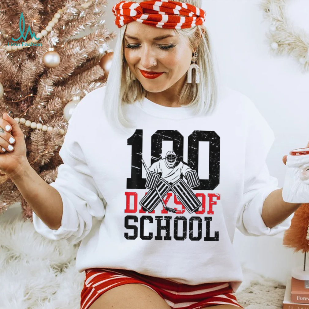 100 Days Of School Ice Hockey Sport Student Teacher Shirt 100 Days Of School Ice Hockey Sport Student Teacher Shirt