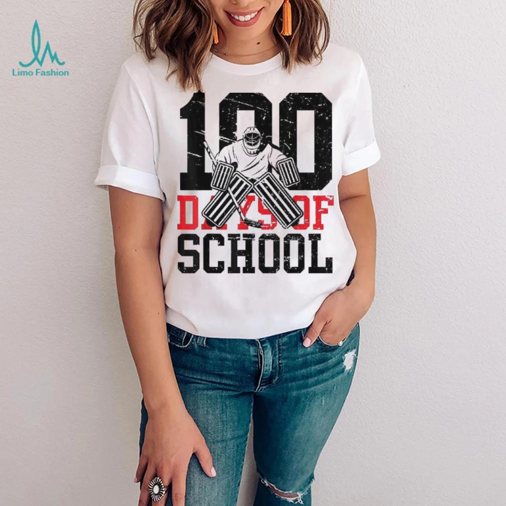 100 Days Of School Ice Hockey Sport Student Teacher Shirt 100 Days Of School Ice Hockey Sport Student Teacher Shirt
