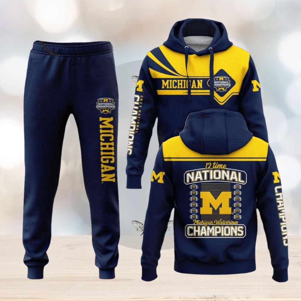 12 Time National Champions Michigan Wolverines College Football Playoff 2023 Hoodie 12 Time National Champions Michigan Wolverines College Football Playoff 2023 Hoodie