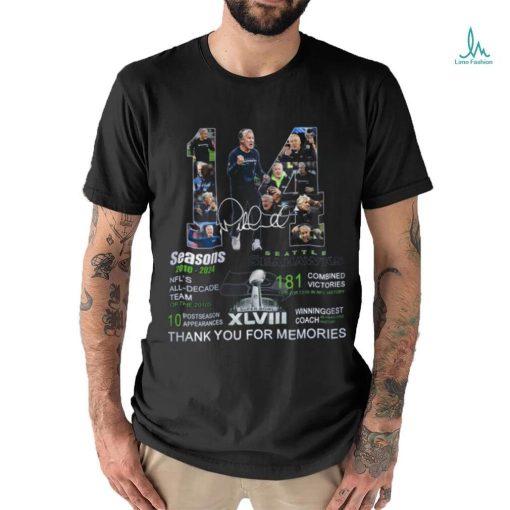 14 seasons 2010 2024 seattle seahawks thank you for the memories shirt
