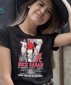17 Nick Saban Alabama 2007 2023 Thank You For The Memories Signatures Shirt