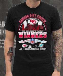 2023 2024 AFC Super Wild Card winners Kansas City Chiefs 26 27 Miami Dolphins shirt
