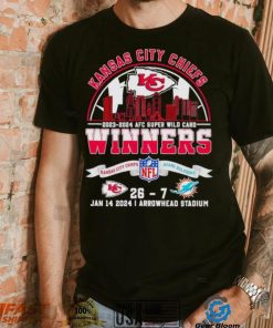 2023 2024 AFC Super Wild Card winners Kansas City Chiefs 26 27 Miami Dolphins shirt