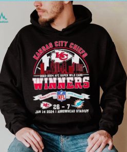 2023 2024 AFC Super Wild Card winners Kansas City Chiefs 26 27 Miami Dolphins shirt