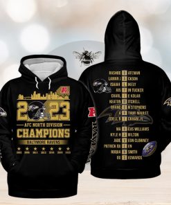 2023 AFC North Division Champions Baltimore Ravens Black Version Hoodie T Shirt