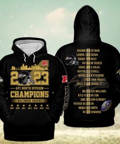 2023 AFC North Division Champions Baltimore Ravens Black Version Hoodie T Shirt