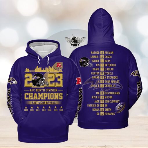 2023 AFC North Division Champions Baltimore Ravens Hoodie T Shirt