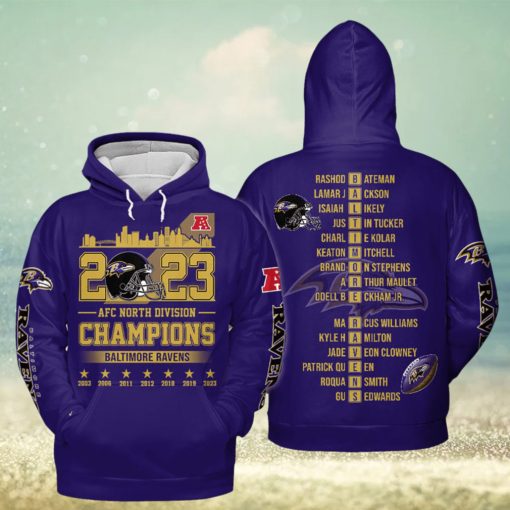 2023 AFC North Division Champions Baltimore Ravens Hoodie T Shirt