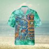 Deluxe Tropical Hippie Bus Mix Blue Theme Hawaiian Shirt