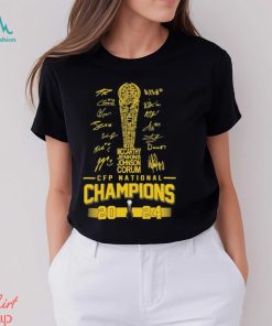 2023 CFP Trophy Michigan Wolverines National Champions Signatures Shirt
