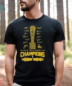 2023 CFP Trophy Michigan Wolverines National Champions Signatures Shirt