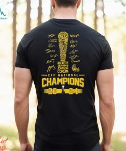 2023 CFP Trophy Michigan Wolverines National Champions Signatures Shirt