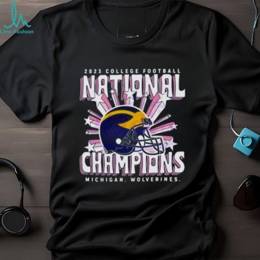 2023 College Football National Champions Michigan Wolverines Helmet Shirt