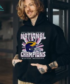 2023 College Football National Champions Michigan Wolverines Helmet Shirt