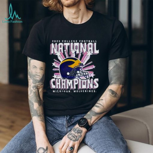 2023 College Football National Champions Michigan Wolverines Helmet Shirt