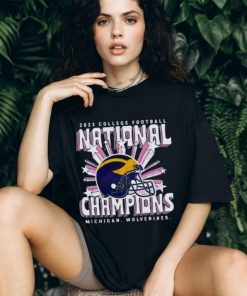 2023 College Football National Champions Michigan Wolverines Helmet Shirt
