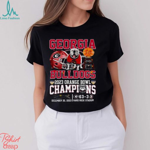 2023 Orange Bowl Champions Georgia Bulldogs 63 – 03 Florida State Seminoles December 30 2023 Hard Rock Stadium T Shirt
