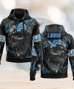 2023 Punisher Skull Detroit Lions 3d Hoodie