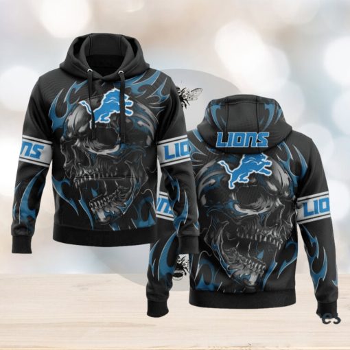 2023 Punisher Skull Detroit Lions 3d Hoodie