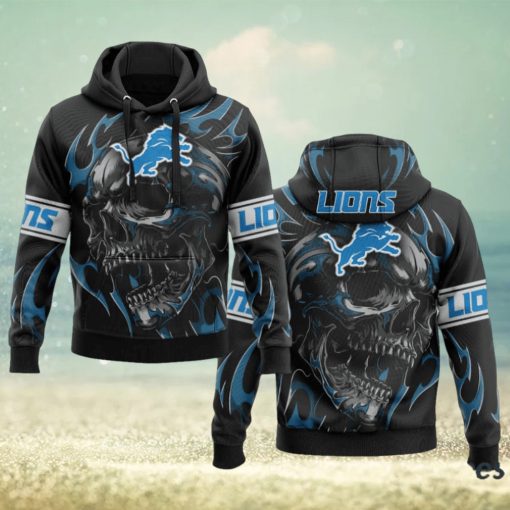 2023 Punisher Skull Detroit Lions 3d Hoodie