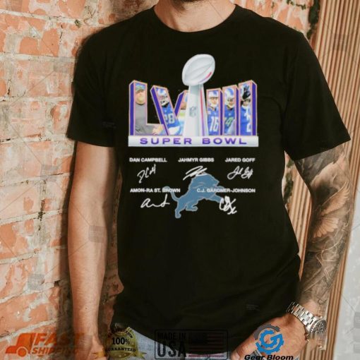 2023 Super Bowl LVIII Detroit Lions Signatures Logo Shirt