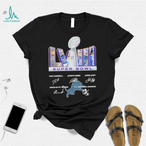 2023 Super Bowl LVIII Detroit Lions Signatures Logo Shirt