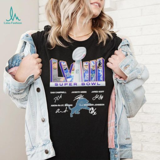 2023 Super Bowl LVIII Detroit Lions Signatures Logo Shirt