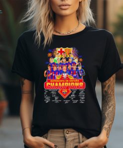 2023–2024 Supercopa de España Champions FC Barcelona player signatures logo firework shirt