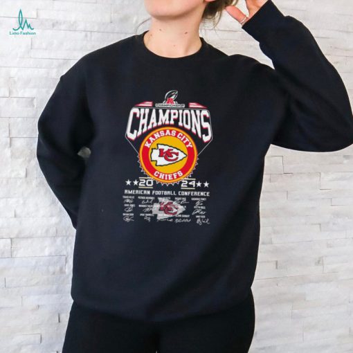 2024 AFC Champions Kansas City Chiefs American football Conference signatures shirt