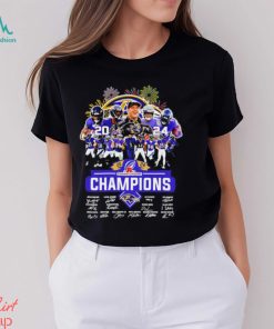 2024 AFC Championship Baltimore Ravens player signatures logo firework shirt