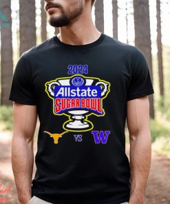 2024 Allstate Sugar Bowl Texas Longhorns vs. Washington Huskies matchup logo shirt