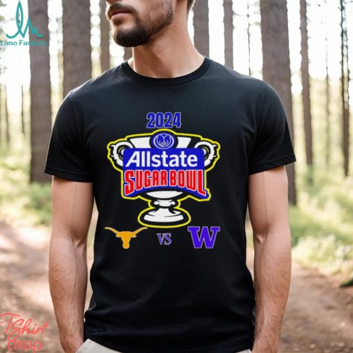 2024 Allstate Sugar Bowl Texas Longhorns vs. Washington Huskies matchup logo shirt