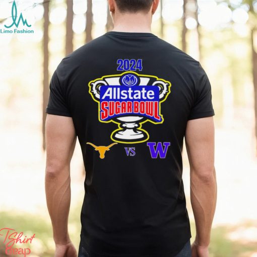2024 Allstate Sugar Bowl Texas Longhorns vs. Washington Huskies matchup logo shirt