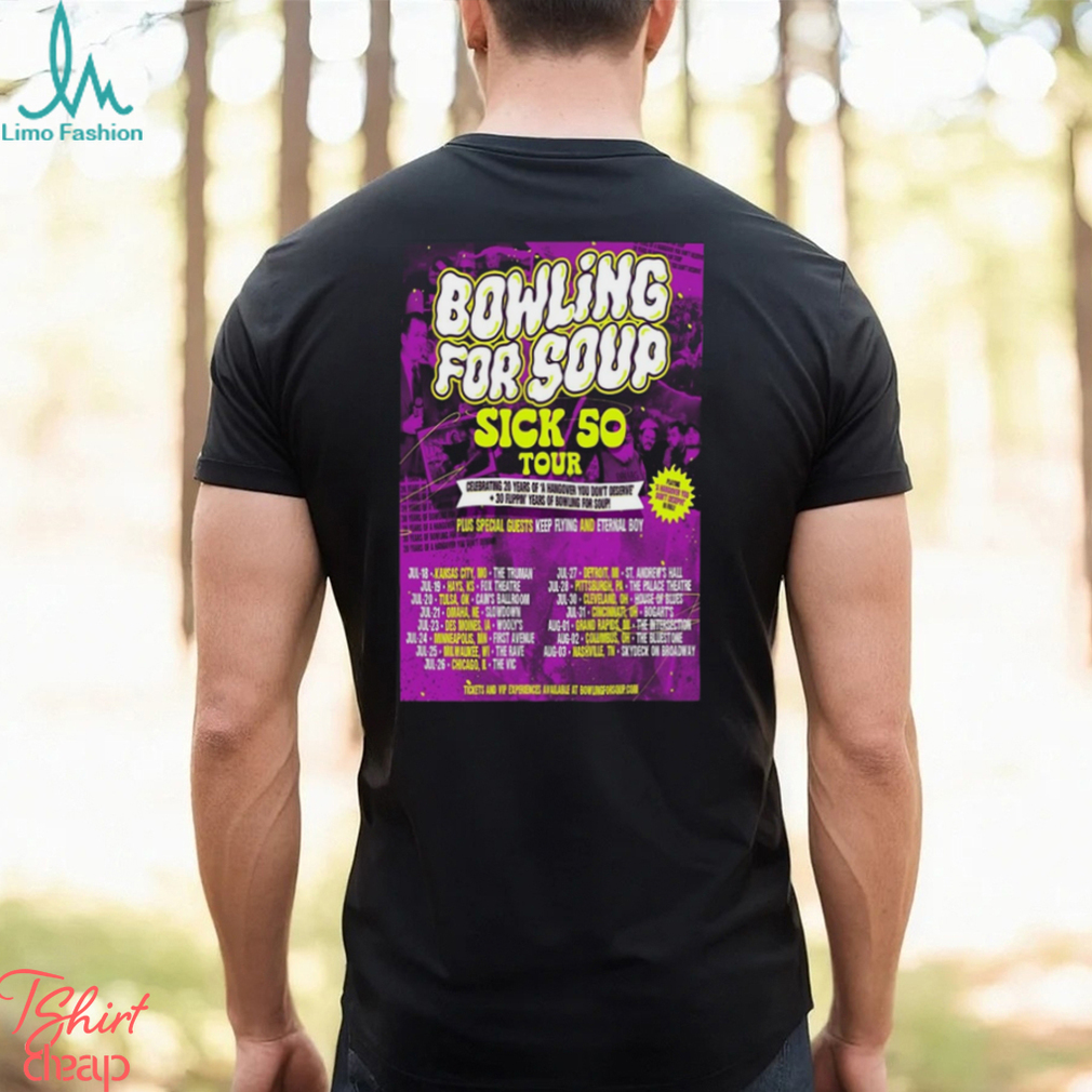 2024 Bowling For Soup Sick 50 Tour Poster t shirt 2024 Bowling For Soup Sick 50 Tour Poster t shirt