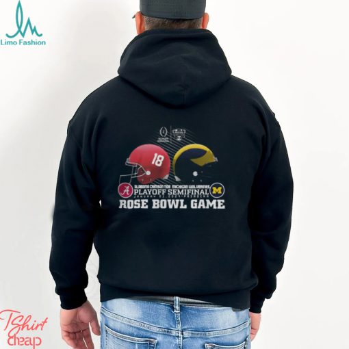 2024 CFP Rose Bowl Game Michigan Wolverines Vs Alabama Crimson Tide Shirt