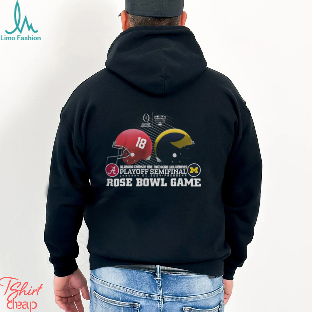 2024 CFP Rose Bowl Game Michigan Wolverines Vs Alabama Crimson Tide Shirt 2024 CFP Rose Bowl Game Michigan Wolverines Vs Alabama Crimson Tide Shirt