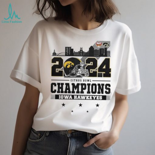 2024 Citrus Bowl Champions Iowa Hawkeyes City Helmet And Logo T Shirt