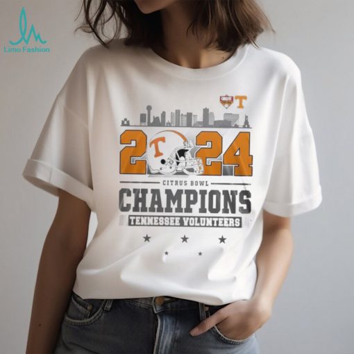 2024 Citrus Bowl Champions Tennessee Volunteers Helmet And Logo T Shirt