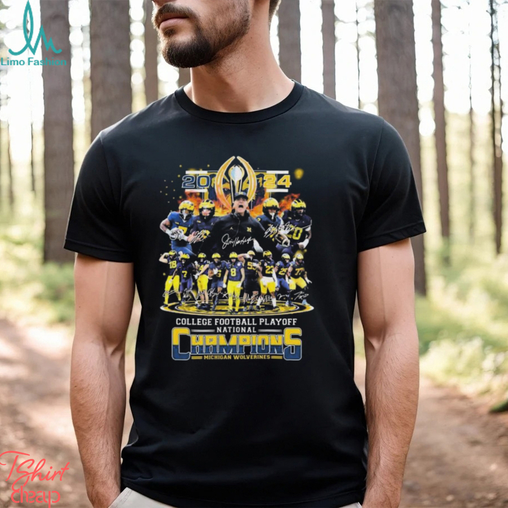2024 College Football Playoff Michigan Wolverines National Champions Signatures Shirt 2024 College Football Playoff Michigan Wolverines National Champions Signatures Shirt